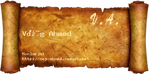 Vég Ahmed névjegykártya